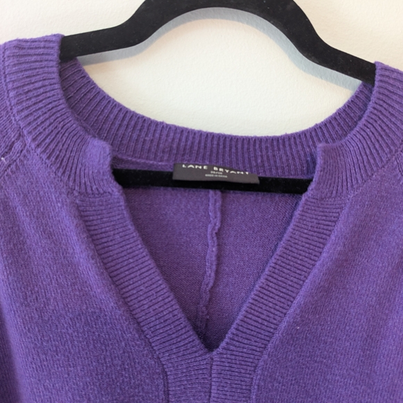 Lane Bryant V-Neck Purple Sweater - Picture 3 of 6
